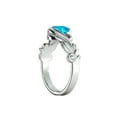 thumbnail image 3 of Blue Topaz 1 CT Ring 14K White Gold Flower Leaves Leaf, 3 of 7