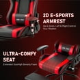 thumbnail image 6 of JONPONY Game Chair,Ergonomically Designed Computer Chair with headrest and 2D Armrests,with Footrest and Lumbar Support,High Back Office Chair Support 8 Hours Long Sitting,Computer Chair,RED, 6 of 9