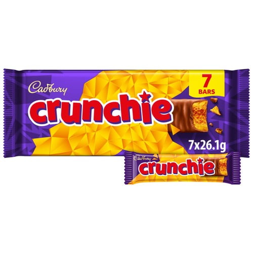 Cadbury Crunchie Chocolate Bar Multipack 7 x 27g, British Import (Pack of 3)