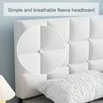 thumbnail image 3 of HAIIDE Queen Bed Frame, Queen Size Platform Bed With Fabric Upholstered Headboard,White, Easy Assembly, 3 of 8