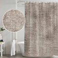 thumbnail image 4 of Brown Beige Shower Curtain Set - Small 36" x 72" Washable Bathtub Curtain with 12 Hooks, Farmhouse Linen Texture Waterproof Fabric Stall Shower Curtains for Bathroom/Bathtub Décor, 4 of 8
