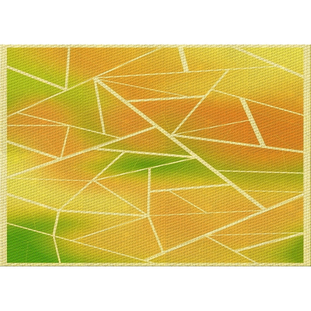 Ahgly Company Tapis d'Intérieur Rectangulaire Transitionnel Jaune Banane Lavable à la Machine, 8 Pieds x 12 Pieds