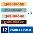 thumbnail image 2 of Toblerone Swiss Chocolate Variety Pack, Milk Chocolate, Dark Chocolate, White Chocolate & Crunchy Salted Caramelized Almond, 12 - 3.52 oz Bars, 2 of 12