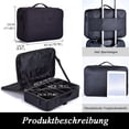 thumbnail image 2 of Cosmetic Bag, Portable Travel Make-Up Bag, Professional Make-Up Organizer Bag, Make-Up Storage, Cosmetic Box, Waterproof Artist's Make-Up Bag with Adjustable Dividers, 2 of 5