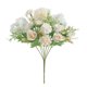 thumbnail image 1 of Decoración floral para el hogar Ramo de flores de rosas artificiales Boda Nupcial Tela de seda Ramo de flores falsas, Blanco champán sidaley HA6621-03B, 1 of 6