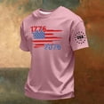 thumbnail image 2 of USA 250 Years of Freedom Commemorative T-Shirt with Liberty Statue and Stars and Stripes Graphic and Short Sleeves Featuring Soft Cotton Feel&nbsp; Pink XXXXL, 2 of 6