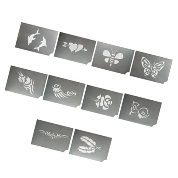 10 Piezas plantillas reutilizables de pintura de cara y cuerpo Gloria 7,5 x 10,5 cm
