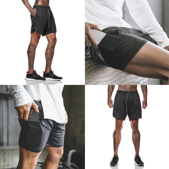 US Men's Sports Training Running Bodybuilding Workout Fitness Shorts Gym Pants