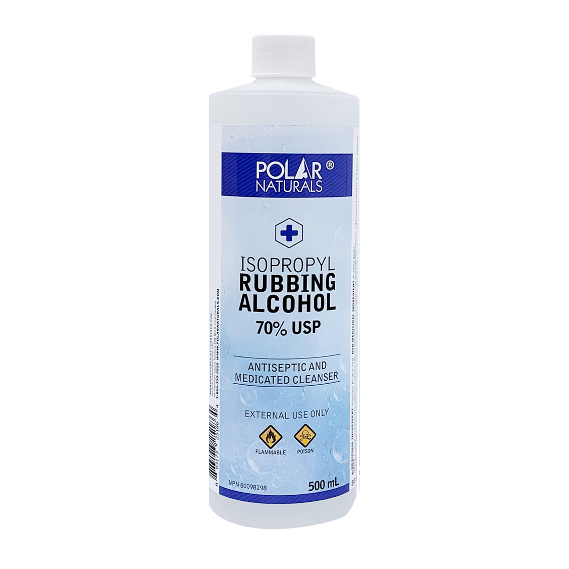 Polar Naturals MADE IN CANADA 500ml Isopropyl Rubbing Alcohol 70 USP