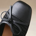 thumbnail image 6 of Gpaecead Women's Bow Ballet Flats Square Toe Cap Toe Knit Slip On Cushioned Comfortable Dressy Flats For Work And Casual Black, 6 of 6