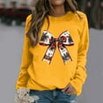 thumbnail image 2 of Fiaer Bow Women Sweatshirts Christmas Baggy Tops Holiday Crew Neck Trendy Long Sleeve Cozy Leisure Pullover Yellow XL, 2 of 4