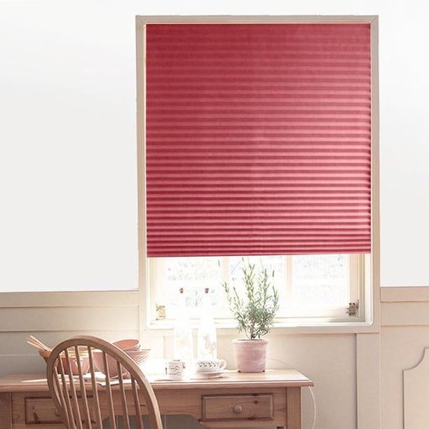 Persianas plisadas autoadhesivas para sala de estar medias cortinas opacas para ventana color rojo Hugtrwg Para estrenar