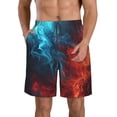 thumbnail image 1 of Fotbe Red And Blue Fire Trajes de Baño Estampados para Hombre, Shorts de Verano de Secado Rápido, Ropa de Playa, Bañadores-Large, 1 of 6