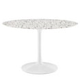 thumbnail image 2 of Modway Lippa 48" Round Terrazzo Dining Table in White White, 2 of 7