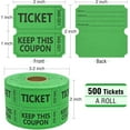 thumbnail image 2 of THOPBPRK 500 Raffle Tickets Double Roll, Raffle Tickets Roll with Name and Phone Number Information, Paper Raffle, Events, Class Reward & Door Prize for Halloweeen Christmas Party (Green), 2 of 5
