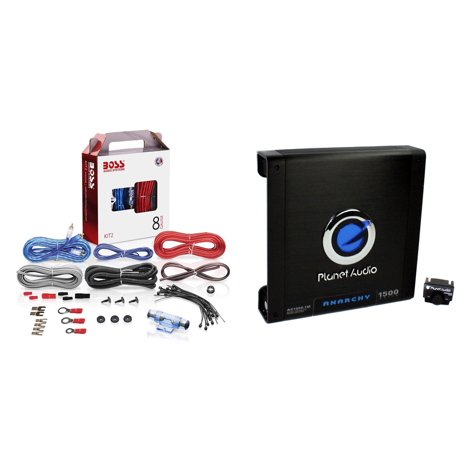 Amplificateur Mono Planet Audio Anarchy AC1500.1M - 1500W Max, Avec Télécommande Et LED - Pour Caisson De Basses - 9