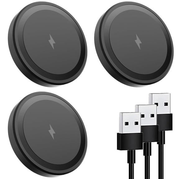 Magnetic Wireless Charger 3 Pack ,Fast Charging Pad with USB-C Ports compatible for iphone 17/16/15/14/13/12, Strong Magnet,Black
