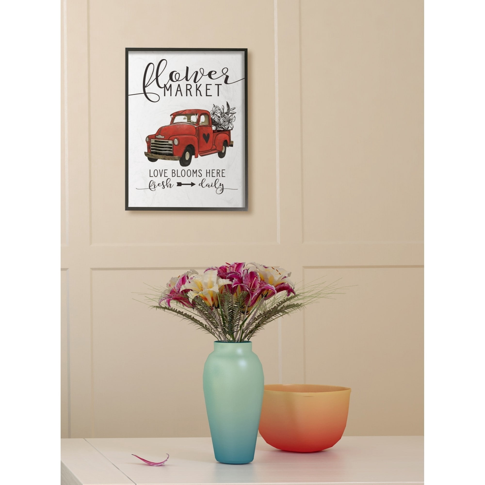 Stupell Flower Market Truck Love Blooms Framed Wall Art 11 x 14