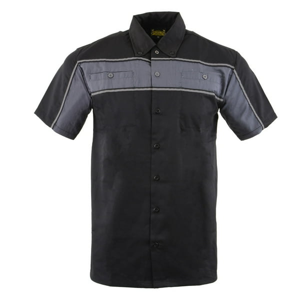 Biker Clothing Co. Biker Clothing Co. MDM11672.01 Men’s Black and Grey Short Sleeve Mechanic
