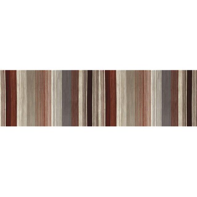 841864107876 Tapis d'Art 2 x 8 Pi. Collection Bastille Tapis Tissé à Rayures Chinées, Rouge