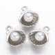 thumbnail image 2 of Alloy Charms with Acrylic Pearl Shell Platinum 12x9x5.5mm Hole: 1mm, 2 of 2