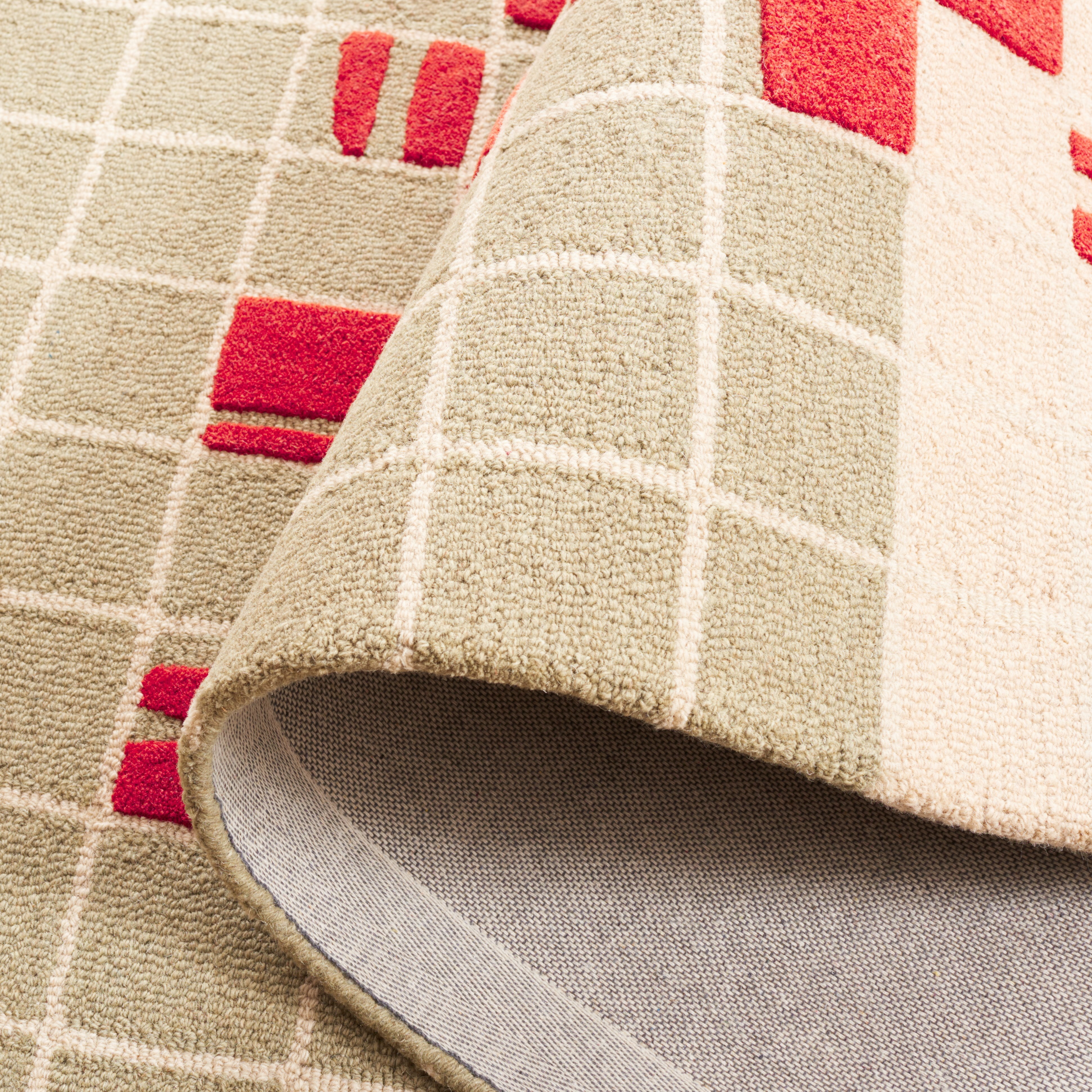 SAFAVIEH Genre Deidra Geometric Area Rug, Gray/Red, 3' x 5'