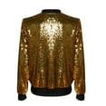 thumbnail image 5 of IROINNID Zip Up Jacket for Women Casual Sequins Party Jacket Long Sleeve Zip Up Stylish Club Night Outerwear,Gold, 5 of 5