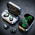 thumbnail image 3 of Auriculares estéreo inalámbricos auriculares con control táctil Pantalla de luz LED Cómodo uso Diafragma compuesto ABS para correr para jugar, 3 of 8