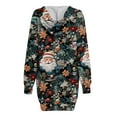 thumbnail image 3 of Jsaierl Robe Sweat à Capuche de Noël Robe de Fête à Manches Longues Imprimé Flocon de Neige Arbre de Noël Mode Automne pour Femmes, 3 of 5