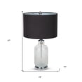 thumbnail image 4 of HomeRoots 528686 27 in. Glass LED Table Lamp with Drum Shade, Clear & Gray, 4 of 5