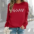 thumbnail image 2 of Huaizzzy Chandails en Molleton Oversize pour Femmes Manches Longues Col Rond Imprimé Lettres Légers Amples Blouse Haut à Capuche Chandails Chauds d'Automne pour Femmes Veste de Survêtement Grande Légère pour Femmes, 2 of 7