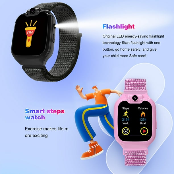 G9 2G Smart Phone Watch Smartwatch 16 Puzzle Games Music Torch Calculator with Nylon Strap Girls Boys Gifts