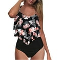 thumbnail image 1 of TIMIFIS Womens Tankini Swimsuits Ruffled Tank Top Tummy Control Floral Modest Swimwear High Waisted Bikini Two Piece Bathing Suits, 1 of 5