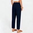 thumbnail image 7 of Women's Elastic Waist Ankle Length Straight Leg Pants Casual Pull On Pants with Pockets, 7 of 7