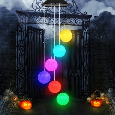 Solarera Crystal Ball Solar Wind Chimes Color Changing Lights  Valentines Day Decor Outdoor  Solar LED Mobile Windchimes Outdoor for Yard Garden Decorations