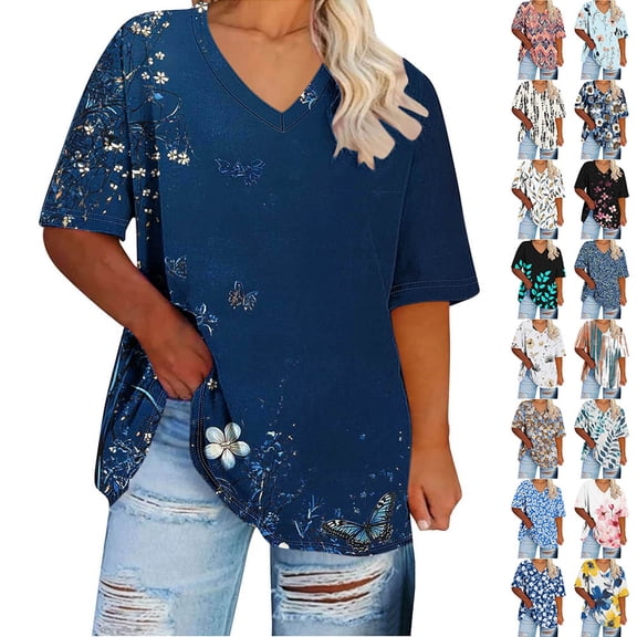 Otvok Sports T-shirt Women's Oversized V-neck Short Sleeve Summer Base Shirt Trendy Loose Workout Tee