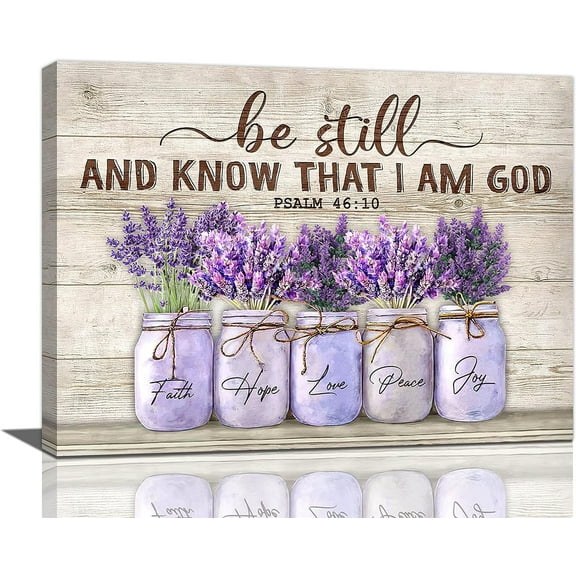 Sps ssion Farmhouse Lavender Christian Religion Wall Decor 16" x 12" Framed Canvas Art Prints
