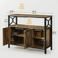 thumbnail image 6 of Sailvan 45.3" Buffet Cabinet with Storage, Wooden Farmhouse Sideboard Cabinet with 2 Doors & Adjustable Shelf, Accent Cabinet with Wine Glass Rack for Kitchen, Bar, Dining Room, Brown, 6 of 9