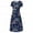 Dark Blue, variant on Women Summer Dress Boho Floral Print Short Sleeve Ruched Maxi Casual Sun Dress