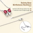 thumbnail image 6 of FindChic Bow Necklace for Women, Synthetic Ruby Birthstone Necklaces Bow Heart Cubic Zirconia Pendant Birthday Mothers Day Jewelry Gifts Her Wife Lady Adults Ideas, 6 of 9