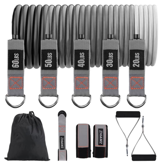 Bandas de resistencia zhiamz resistance band set 200 lbs con anclaje de puerta y accesorios