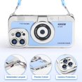 thumbnail image 2 of Emily in Paris Phone Case Compatible with iPhone 13 Pro Case Cute 3D Vintage Camera Phone Case Handbag Lanyard Strap Plating Camera Protective PU Leather Cover for Women and Girls, Blue, 2 of 14