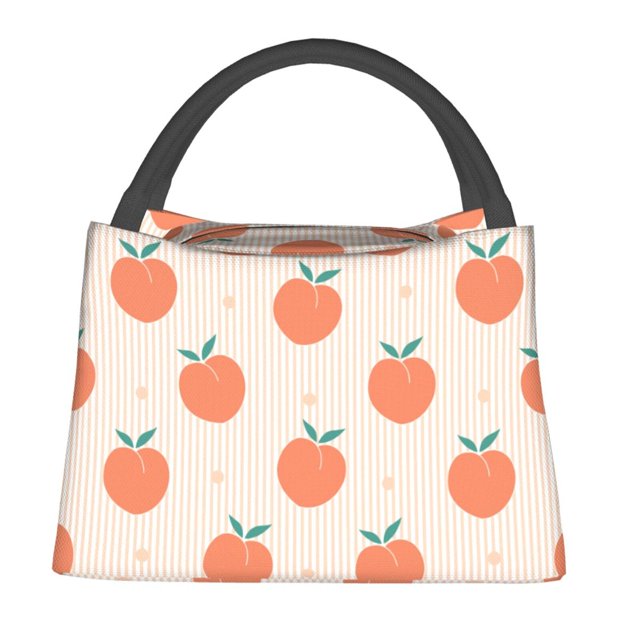 Balery Orange Peach Bolsa de Aislamiento Portátil – Bolsa de Almuerzo con Forro de Aluminio Mejorado, Funda Impermeable y Fácil de Limpiar para Picnic y Caja de Almuerzo
