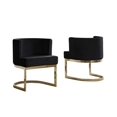 thumbnail image 3 of Velvet Black Accent Chair with Gold Chrome Base - 1 Chair, 3 of 4