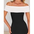 thumbnail image 4 of Vestido largo ZESICA 2025 para verano con hombros descubiertos, color negro, 4 of 9