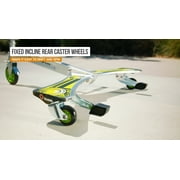 Razor PowerWing DLX Caster Scooter - Silver/Green, 3-Wheeled Drifting Ride-on for Child 6+