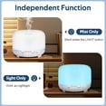 thumbnail image 5 of Essential Oil Diffuser for Large Room: 500ml Aromatherapy Ultrasonic Air Humidifier with Remote Control for Home - Aroma Cool Mist Vaporizer with LED Light & Timer for Bedroom Office, 5 of 8