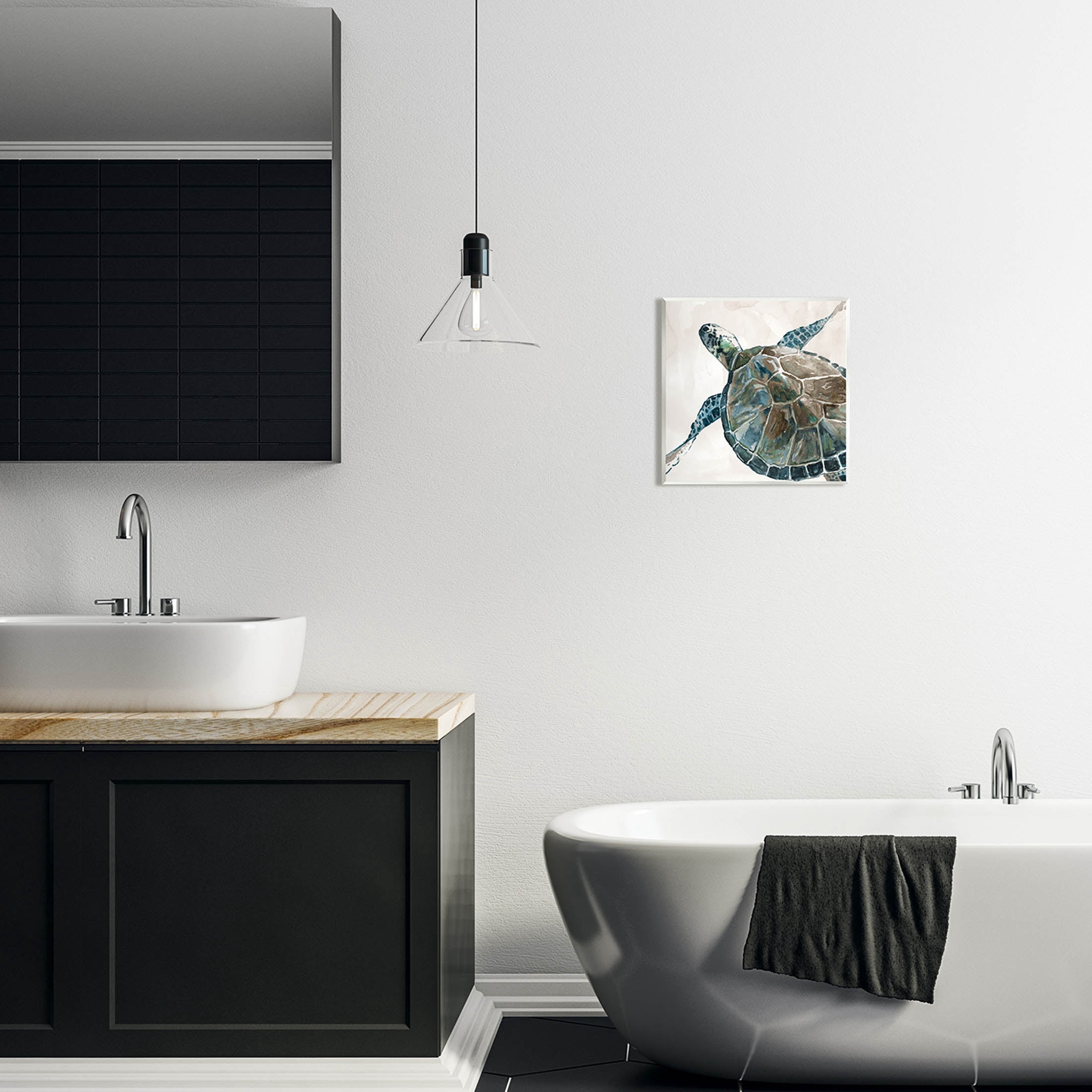 Stupell Industries Beige Sea Turtle Swimming Graphic Art Unframed Art Print Wall Art, Design by Carol Robinson