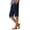Navy, variant on Womens Essentials Summer Fashion Clothes Women's Cotton and Linen Spring Casual Striped Pants with Solid Color Five Quarter Pants Casual Pants for Women