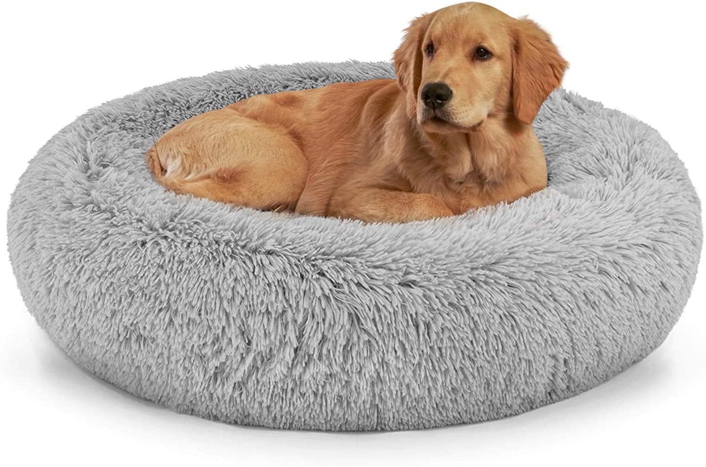 Fluffy Round Calming Dog Beds for Small Dogs and Cats, Super Soft Plush